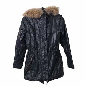 Sam Black Fur Collar Parka Jacket